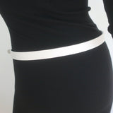 Balenciaga Heart Lock Skinny Belt White Leather Size 85