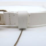 Balenciaga Heart Lock Skinny Belt White Leather Size 85
