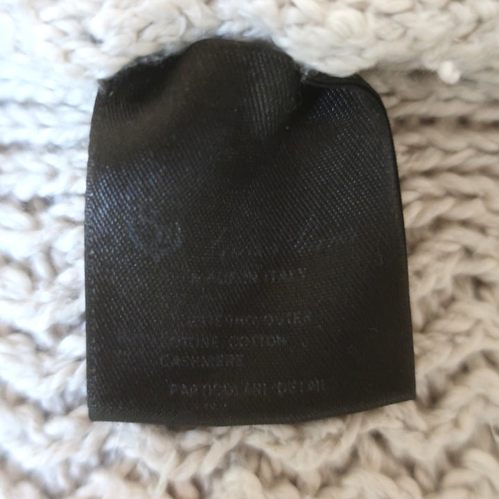 Loro Piana Buttoned-Shoulder Turtleneck Sweater Oatmeal Cotton-Cashmere Size 38