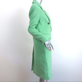 Smythe DB Overcoat Aqua Wool-Blend Size 2 Long Jacket NEW