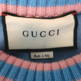 Gucci Embroidered Tennis Sweatshirt Blue Velour Size Medium