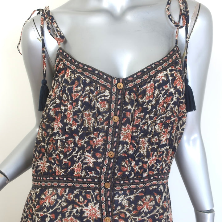 Veronica Beard Windansea Tassel-Strap Floral Maxi Dress Navy/Multi Size Small