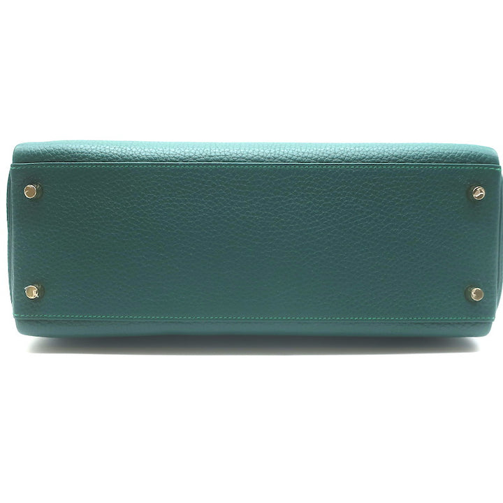 Hermes Kelly 32 Bag Malachite Togo Leather Gold Hardware