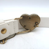 Balenciaga Heart Lock Skinny Belt White Leather Size 85