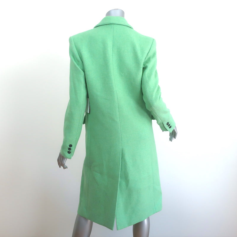 Smythe DB Overcoat Aqua Wool-Blend Size 2 Long Jacket NEW