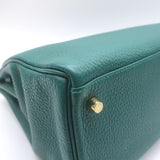 Hermes Kelly 32 Bag Malachite Togo Leather Gold Hardware