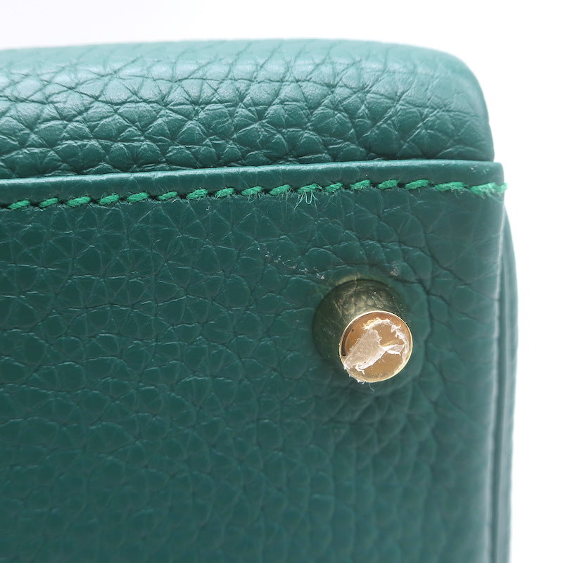 Hermes Kelly 32 Bag Malachite Togo Leather Gold Hardware