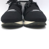 Balenciaga Race Runner Low Top Sneakers Black Neoprene & Patent Leather Size 37