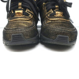 Chanel 16K Low Top Sneakers Gold Metallic Suede Size 35