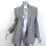 Ermanno Scervino Glitter Houndstooth Blazer Silver Size 44 Two-Button Jacket