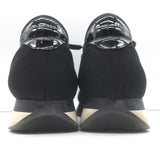 Balenciaga Race Runner Low Top Sneakers Black Neoprene & Patent Leather Size 37