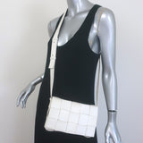 Bottega Veneta Cassette Crossbody Bag White Leather
