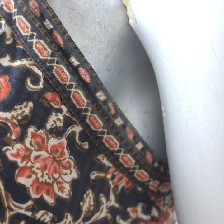 Veronica Beard Windansea Tassel-Strap Floral Maxi Dress Navy/Multi Size Small