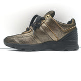Chanel 16K Low Top Sneakers Gold Metallic Suede Size 35