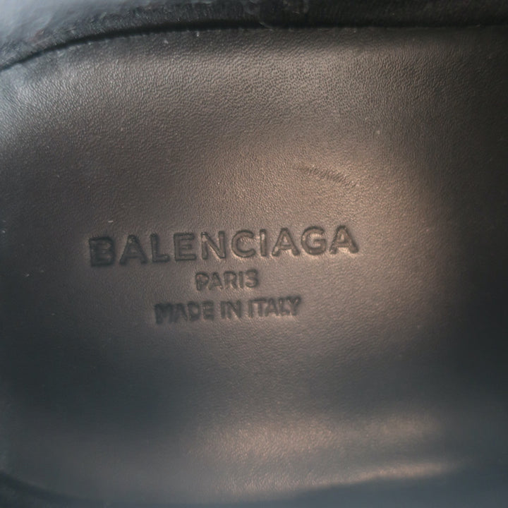 Balenciaga Race Runner Low Top Sneakers Black Neoprene &amp; Patent Leather Size 37