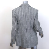 Ermanno Scervino Glitter Houndstooth Blazer Silver Size 44 Two-Button Jacket