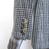 Ermanno Scervino Glitter Houndstooth Blazer Silver Size 44 Two-Button Jacket