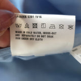 Prada Floral-Embroidered Button Down Shirt Blue Smocked Cotton Size 36