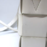 Bottega Veneta Cassette Crossbody Bag White Leather
