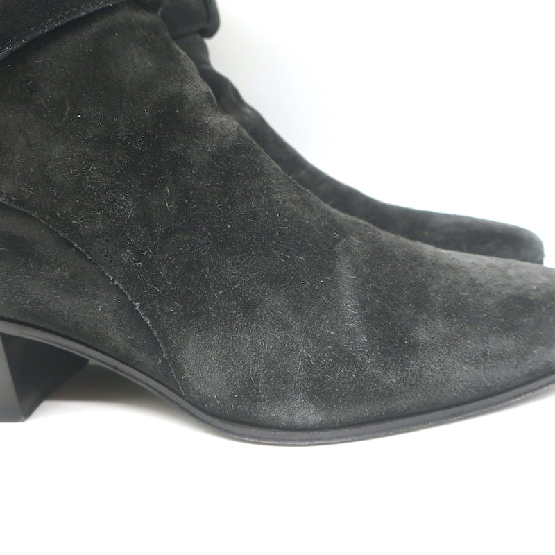 Saint Laurent Blake Jodhpur Ankle Boots Black Suede Size 37