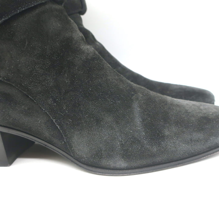 Saint Laurent Blake Jodhpur Ankle Boots Black Suede Size 37
