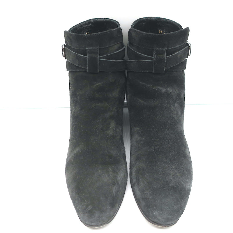 Saint Laurent Blake Jodhpur Ankle Boots Black Suede Size 37