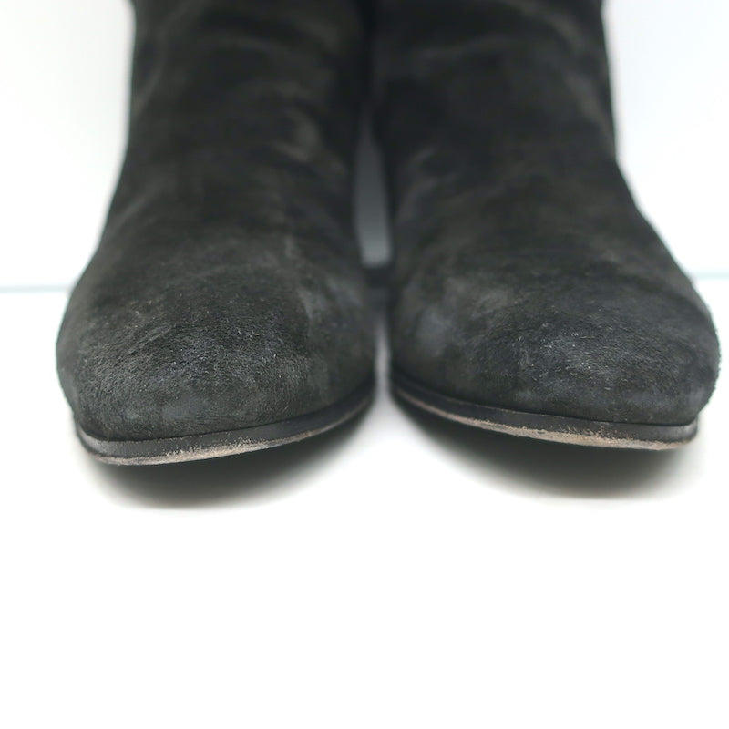 Saint Laurent Blake Jodhpur Ankle Boots Black Suede Size 37