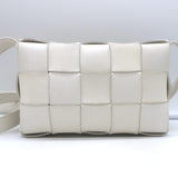 Bottega Veneta Cassette Crossbody Bag White Leather