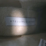 Stella McCartney Faux Shearling Lace-Up Wedge Ankle Boots Black Size 38 NEW