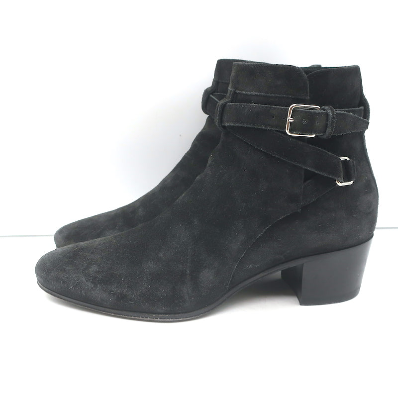 Saint Laurent Blake Jodhpur Ankle Boots Black Suede Size 37
