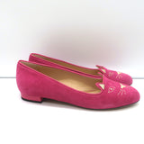 Charlotte Olympia Kitty Ballet Flats Fuchsia Suede Size 38 NEW