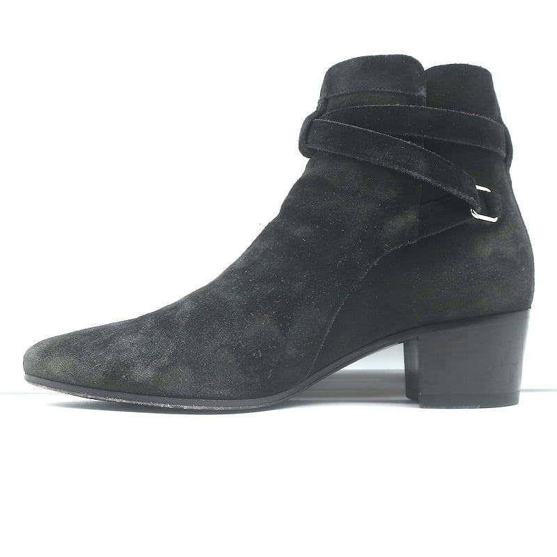 Saint Laurent Blake Jodhpur Ankle Boots Black Suede Size 37
