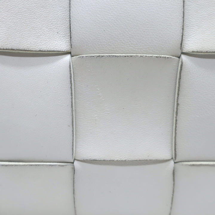 Bottega Veneta Cassette Crossbody Bag White Leather