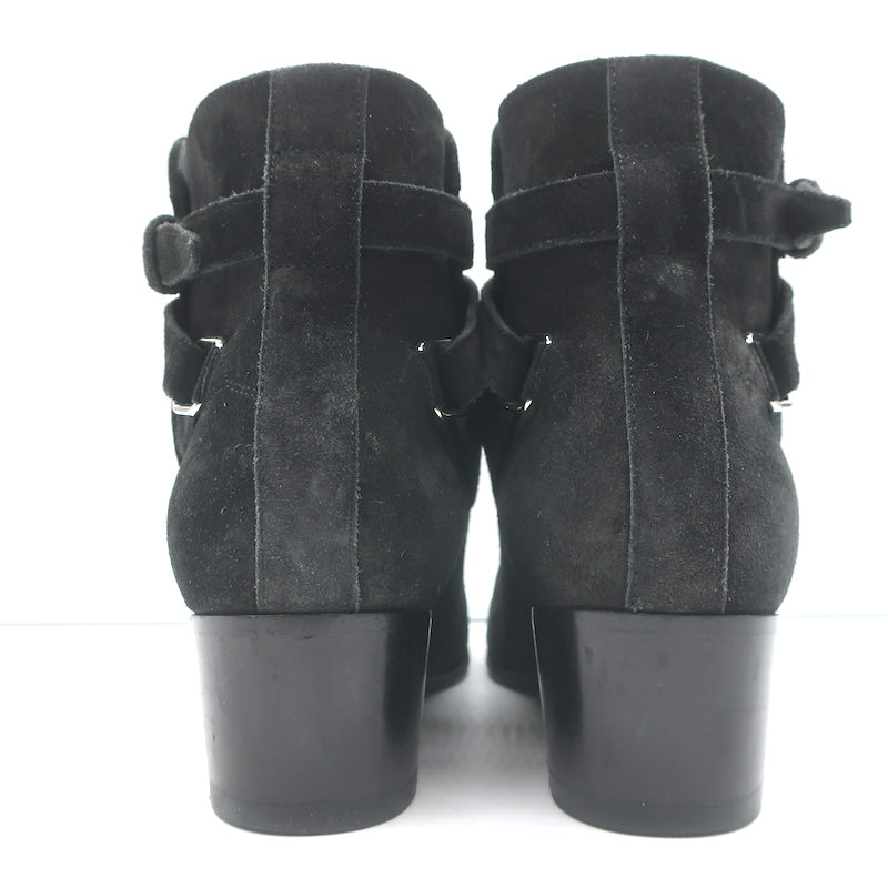 Saint Laurent Blake Jodhpur Ankle Boots Black Suede Size 37