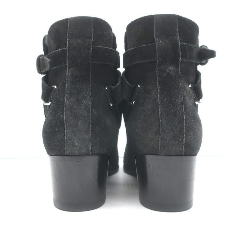 Saint Laurent Blake Jodhpur Ankle Boots Black Suede Size 37
