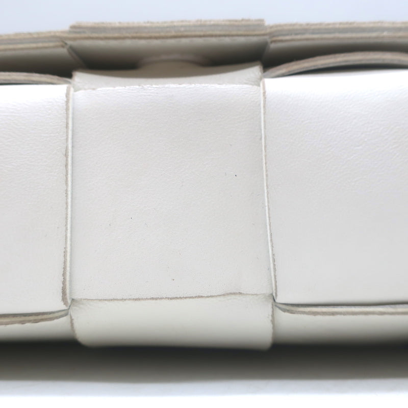 Bottega Veneta Cassette Crossbody Bag White Leather