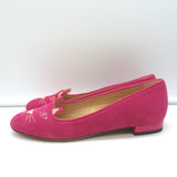Charlotte Olympia Kitty Ballet Flats Fuchsia Suede Size 38 NEW
