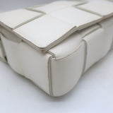 Bottega Veneta Cassette Crossbody Bag White Leather