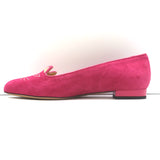 Charlotte Olympia Kitty Ballet Flats Fuchsia Suede Size 38 NEW