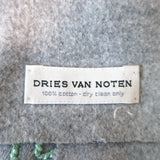 Dries Van Noten Floral-Embroidered Scarf Heather Gray Cotton