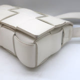 Bottega Veneta Cassette Crossbody Bag White Leather