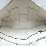 Bottega Veneta Cassette Crossbody Bag White Leather