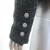 Chanel 24S Sequined Tweed One-Button Jacket Black Cotton-Blend Size 42