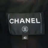 Chanel 24S Sequined Tweed One-Button Jacket Black Cotton-Blend Size 42