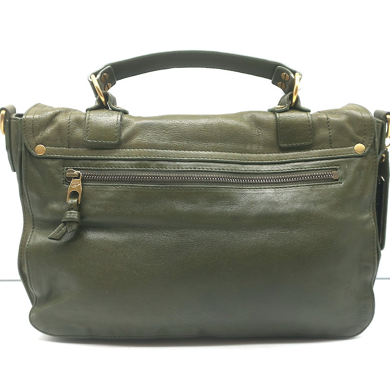Proenza Schouler PS1 Medium Satchel Olive Green Leather Shoulder Bag