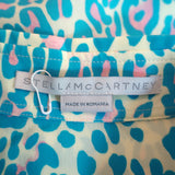 Stella McCartney Short Sleeve Blouse Blue Leopard Print Silk Size 34