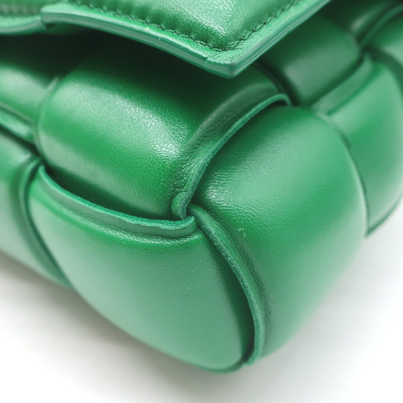 Bottega Veneta Padded Cassette Crossbody Bag Green Leather