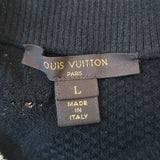 Louis Vuitton Metallic Foiled Knit Top Silver Size Large Long Sleeve Pullover