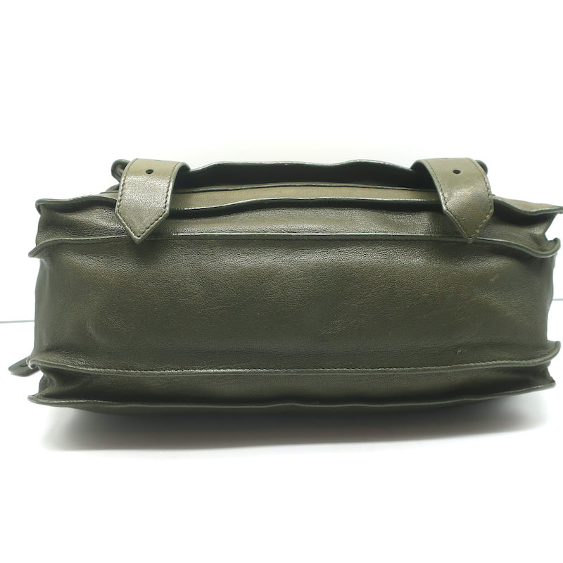 Proenza Schouler PS1 Medium Satchel Olive Green Leather Shoulder Bag