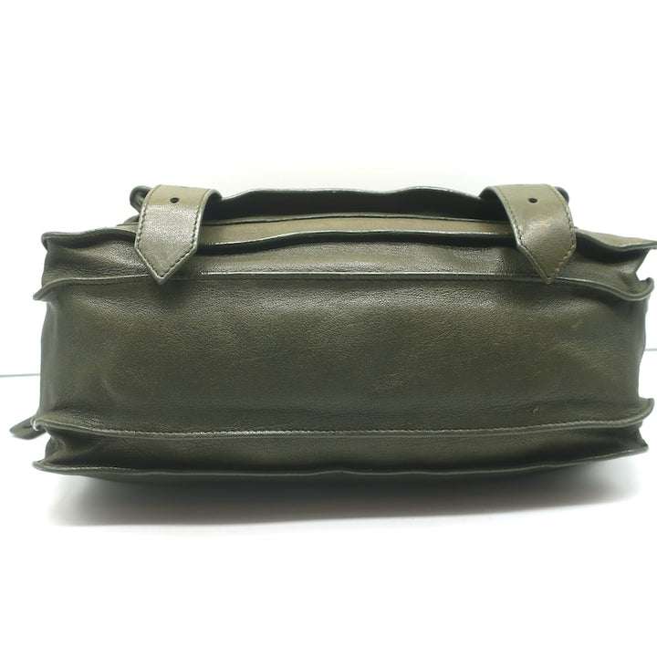 Proenza Schouler PS1 Medium Satchel Olive Green Leather Shoulder Bag